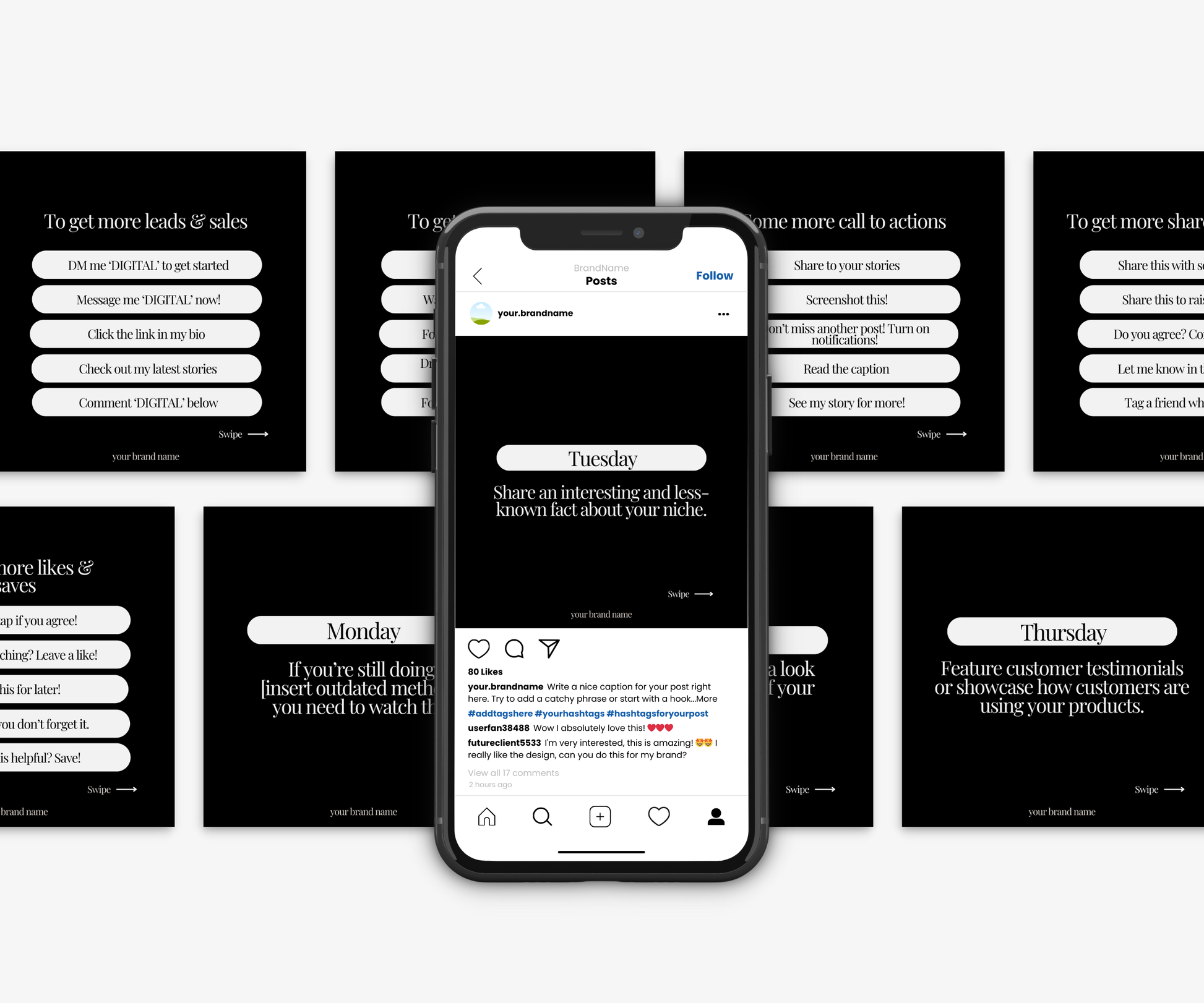 30 Days of Digital Marketing Canva Carousels — Editable Templates with PLR + MRR Boundless PLR