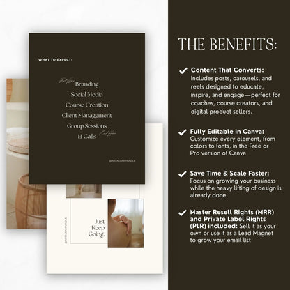 Engage & Elevate Instagram Content Pack | Canva Templates for Reels, Carousels & Posts (PLR + MRR) Boundless PLR