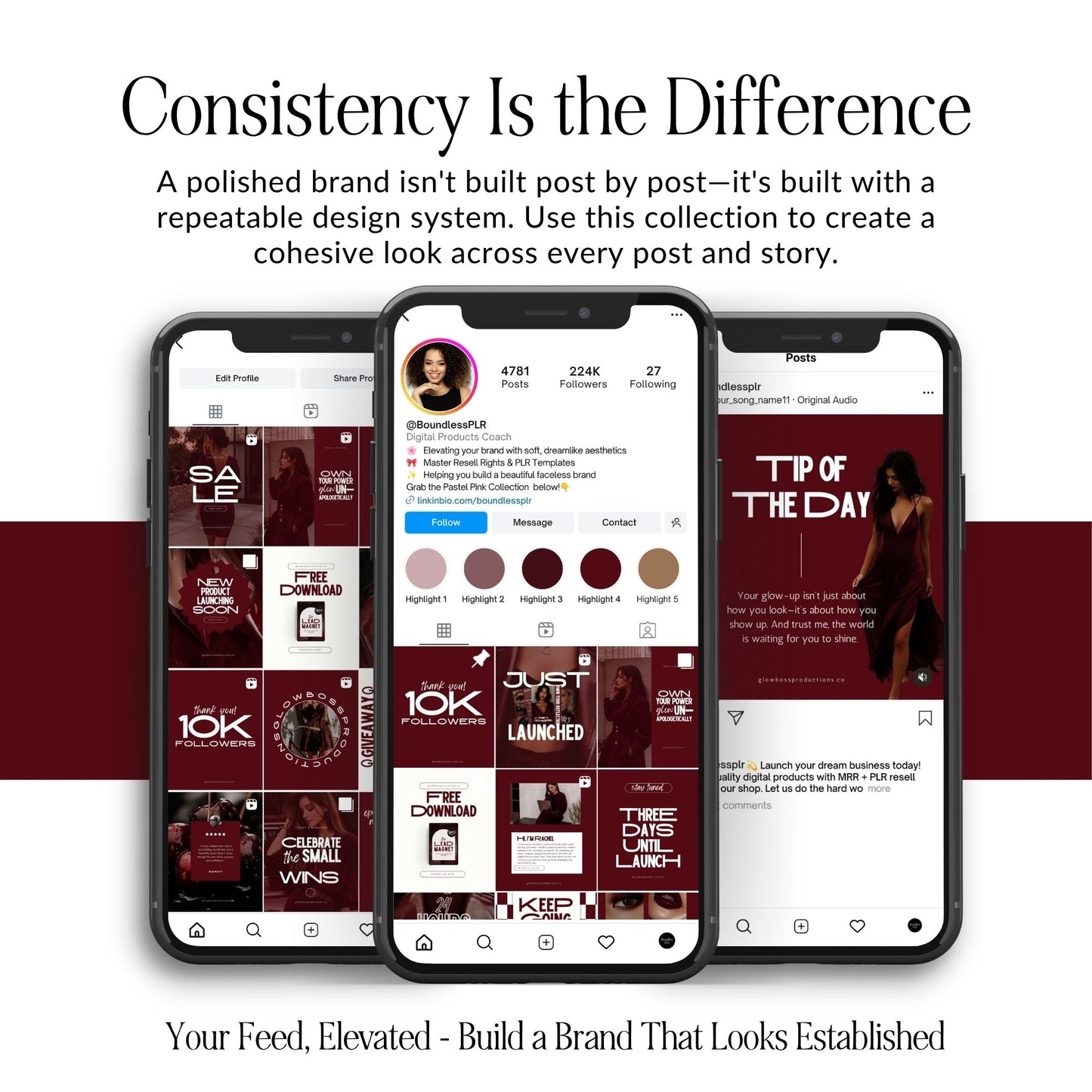 Canva Instagram Templates – Radiant Confidence Pack (50 Templates, MRR + PLR)
