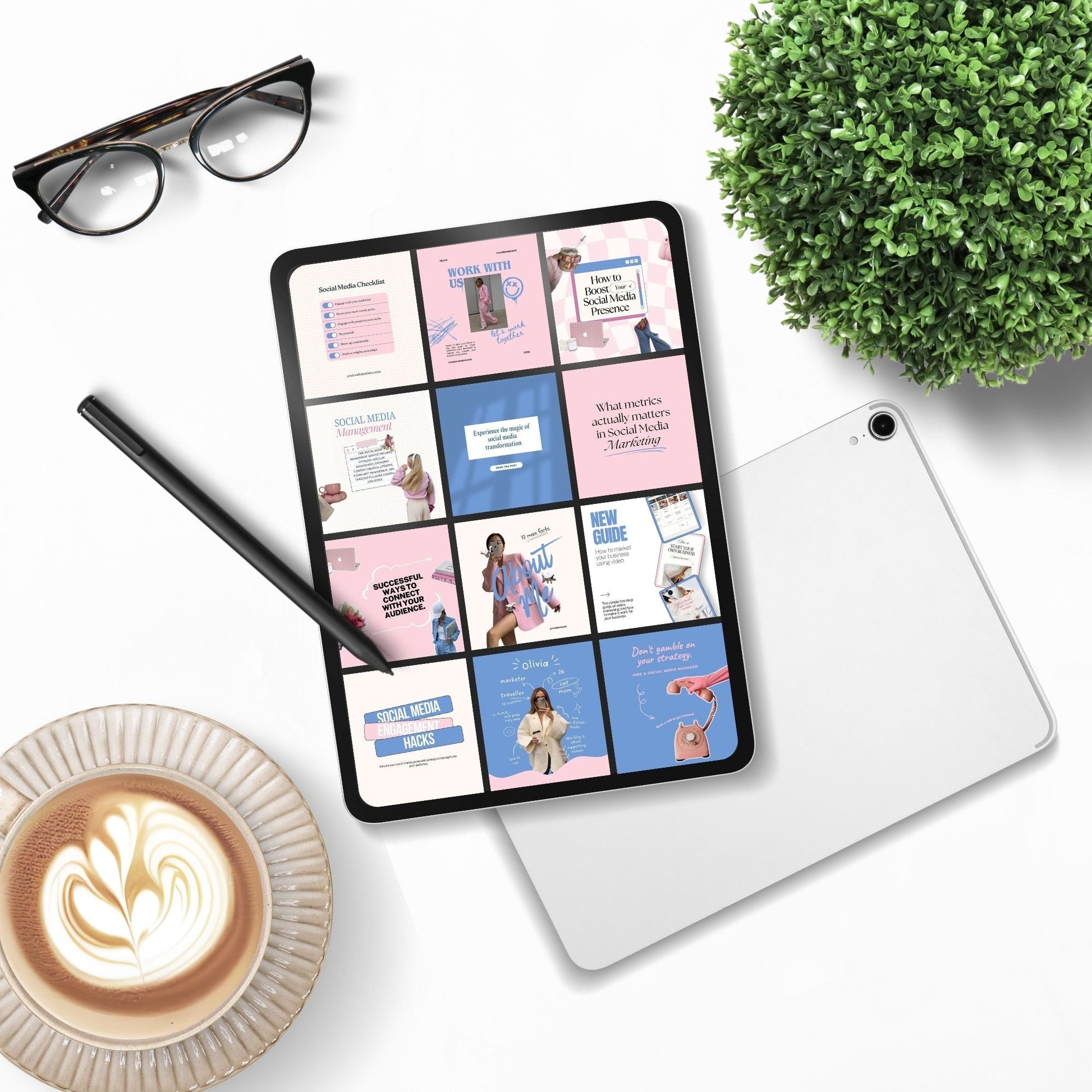 Pink & Blue Instagram Templates Pack (Canva Editable) | 50 Designs, 3 Sizes | MRR + PLR + Bonuses Boundless PLR
