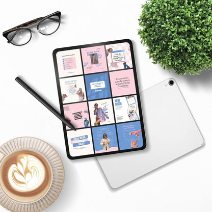 Pink & Blue Instagram Templates Pack (Canva Editable) | 50 Designs, 3 Sizes | MRR + PLR + Bonuses Boundless PLR