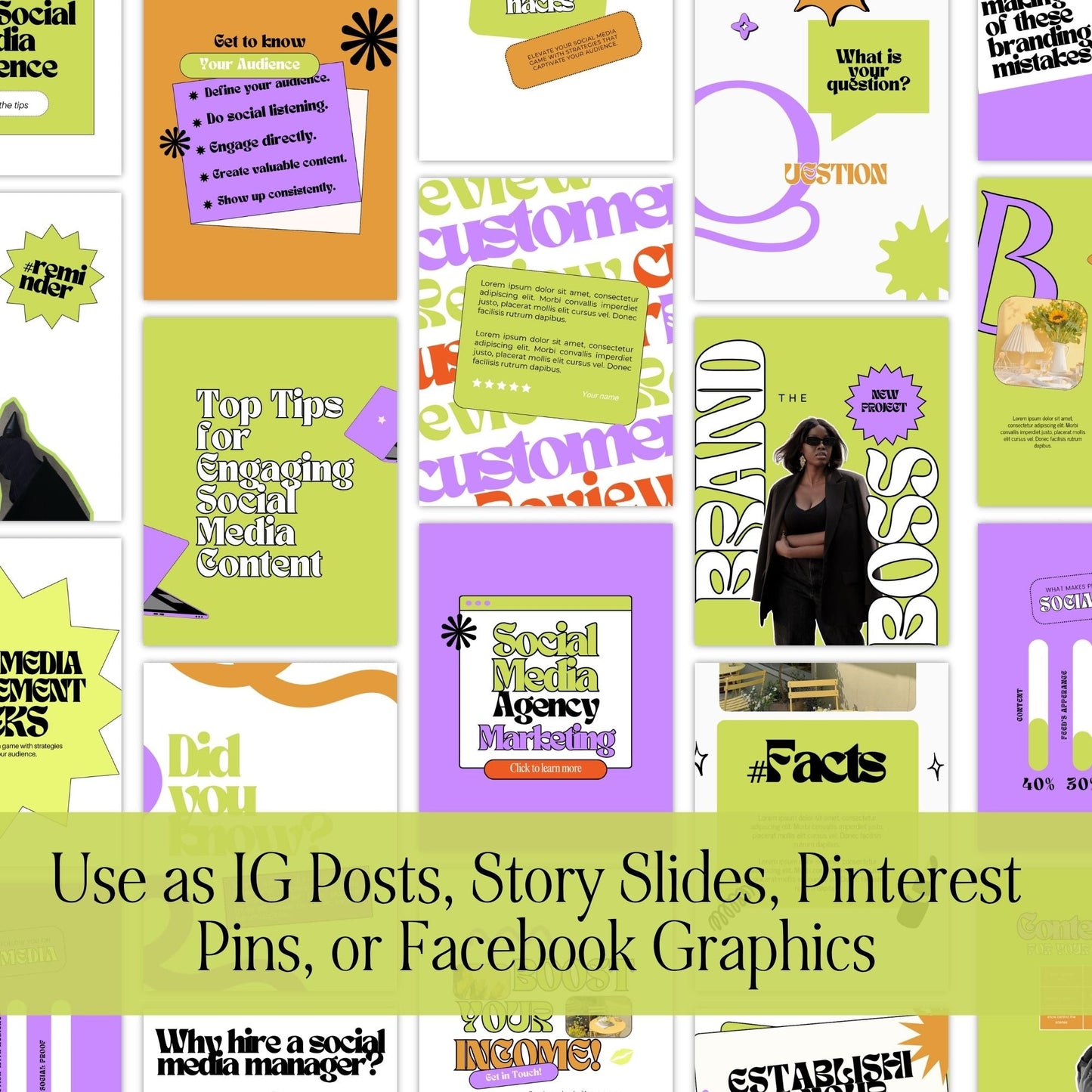 Scroll-Stopping Instagram Templates | 50 Canva Story Templates for Digital Marketers, Coaches & Social Media Managers Boundless PLR