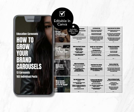 Brand Builder Carousel Pack | Editable Canva PLR & MRR Templates - PLR Instagram Templates - Boundless PLR