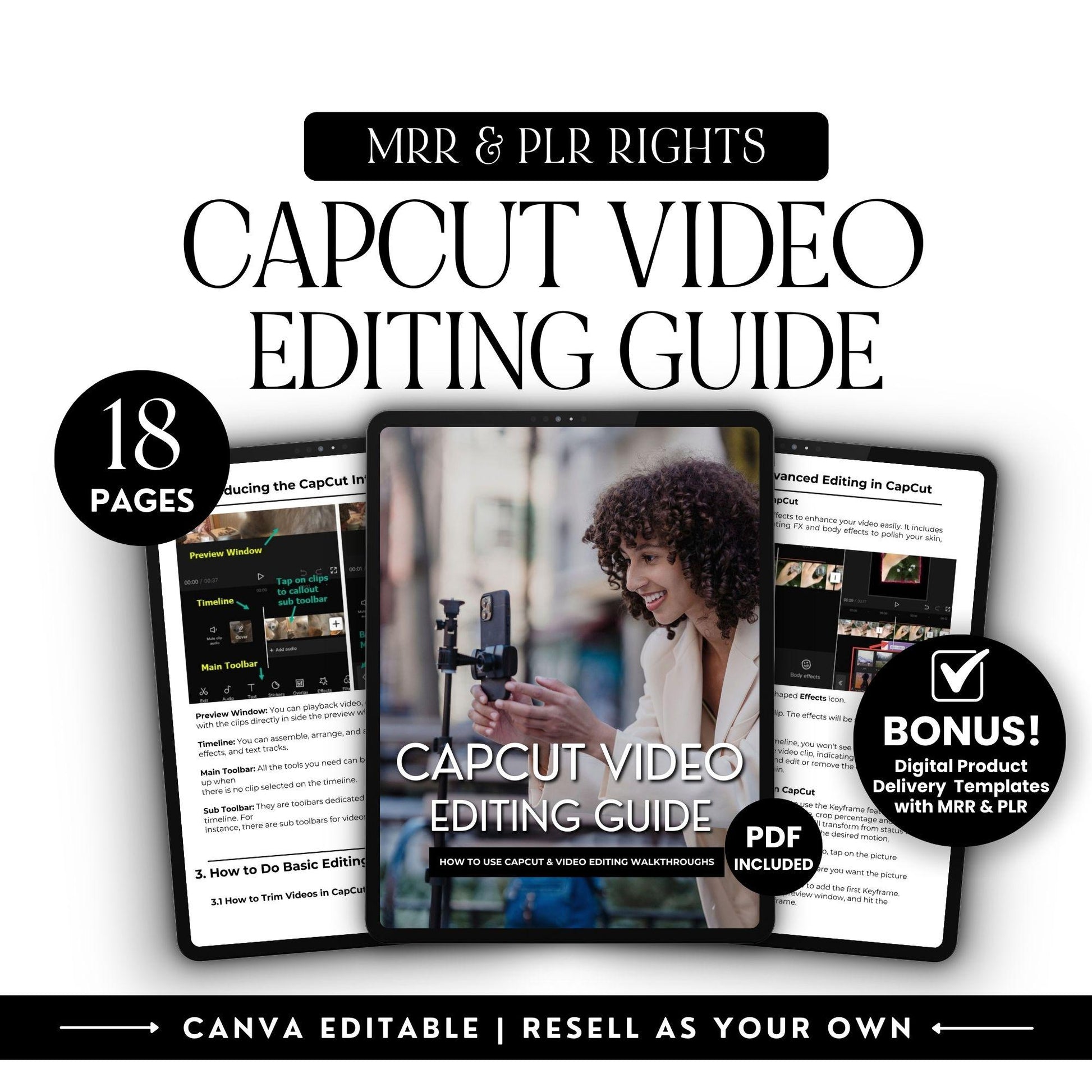 CapCut Video Editing Guide | PLR & MRR Digital Product for Beginners - MRR Marketing - Boundless PLR