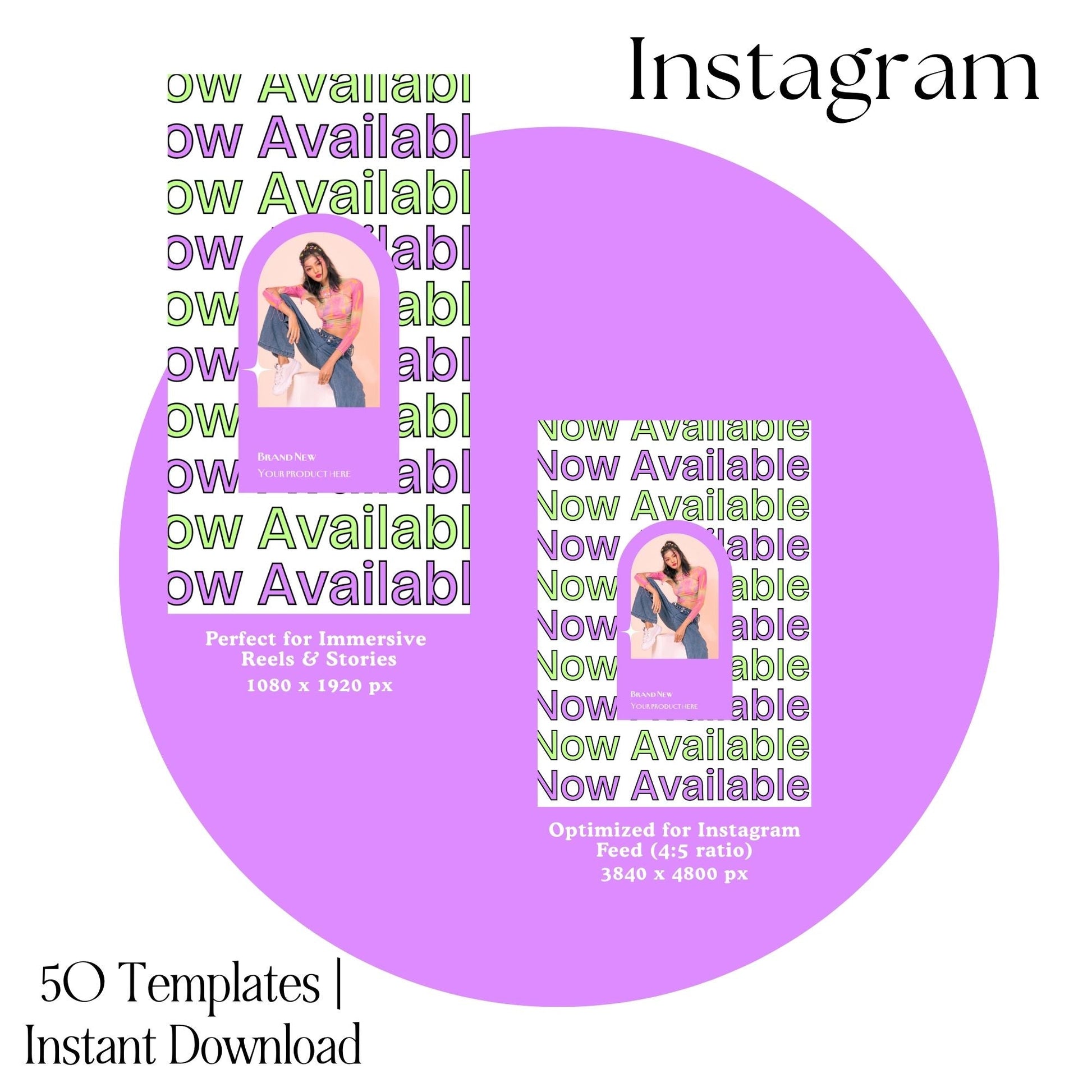 PLR Social Media Templates Canva Editable | Yellow & Green Pop Instagram Templates with MRR Rights Boundless PLR