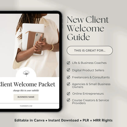 Client Welcome Guide – Canva Template with PLR & MRR Rights Boundless PLR