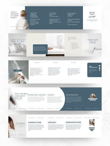 Seamless Instagram Carousel Templates (10) — Canva Editable + PLR/MRR Rights Boundless PLR