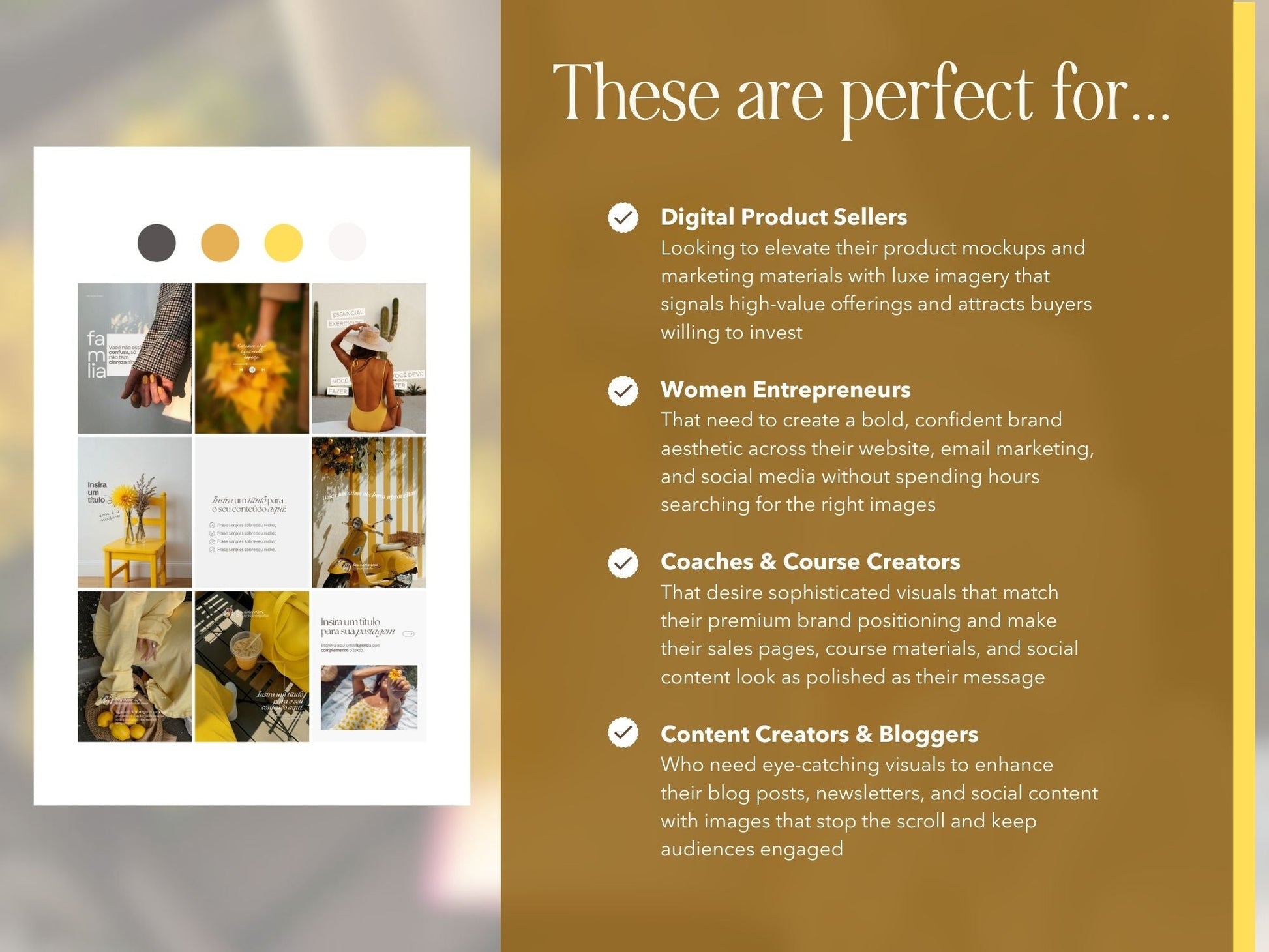30 Yellow Instagram Templates Canva | PLR MRR Resell Rights | Social Media Posts | Digital Product Seller | 1080x1350 & 1080x1440 Boundless PLR
