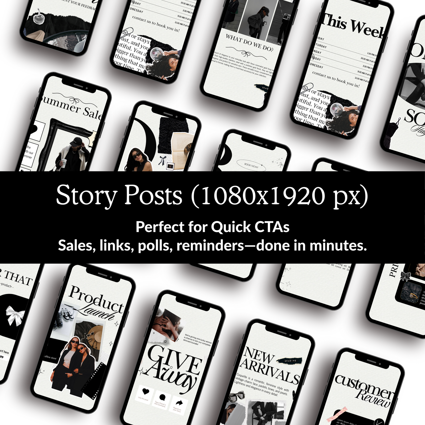 Canva-Editable Coquette Instagram Templates | 50 Square + 50 Portrait + 50 Story | MRR + PLR Boundless PLR