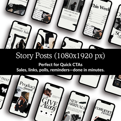 Canva-Editable Coquette Instagram Templates | 50 Square + 50 Portrait + 50 Story | MRR + PLR Boundless PLR