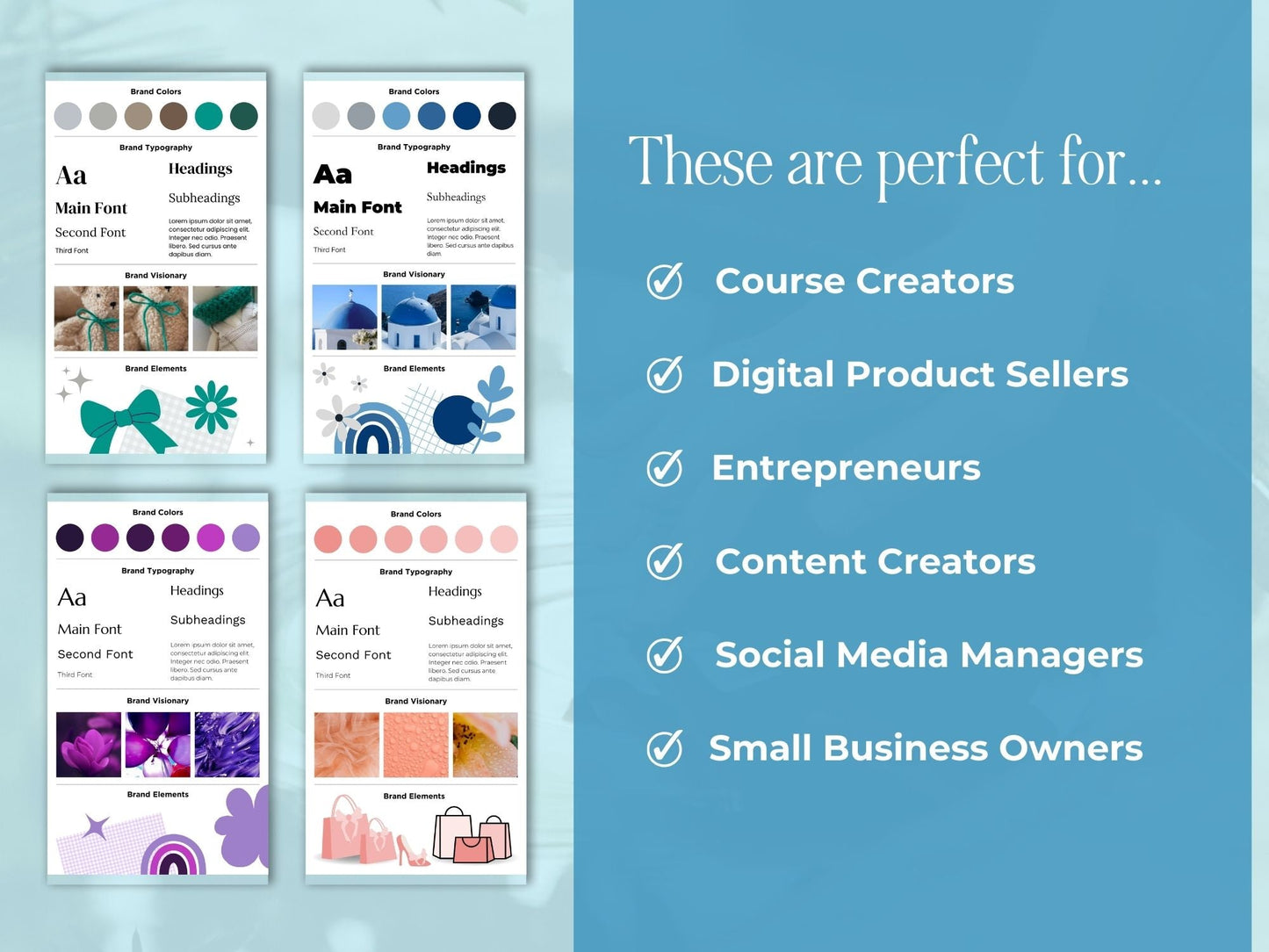 100 Canva Brand Board Templates for Marketing | PLR & MRR Resell Rights | Pinterest Mood Board Boundless PLR