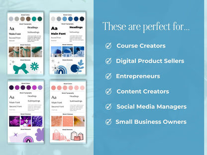 100 Canva Brand Board Templates for Marketing | PLR & MRR Resell Rights | Pinterest Mood Board Boundless PLR