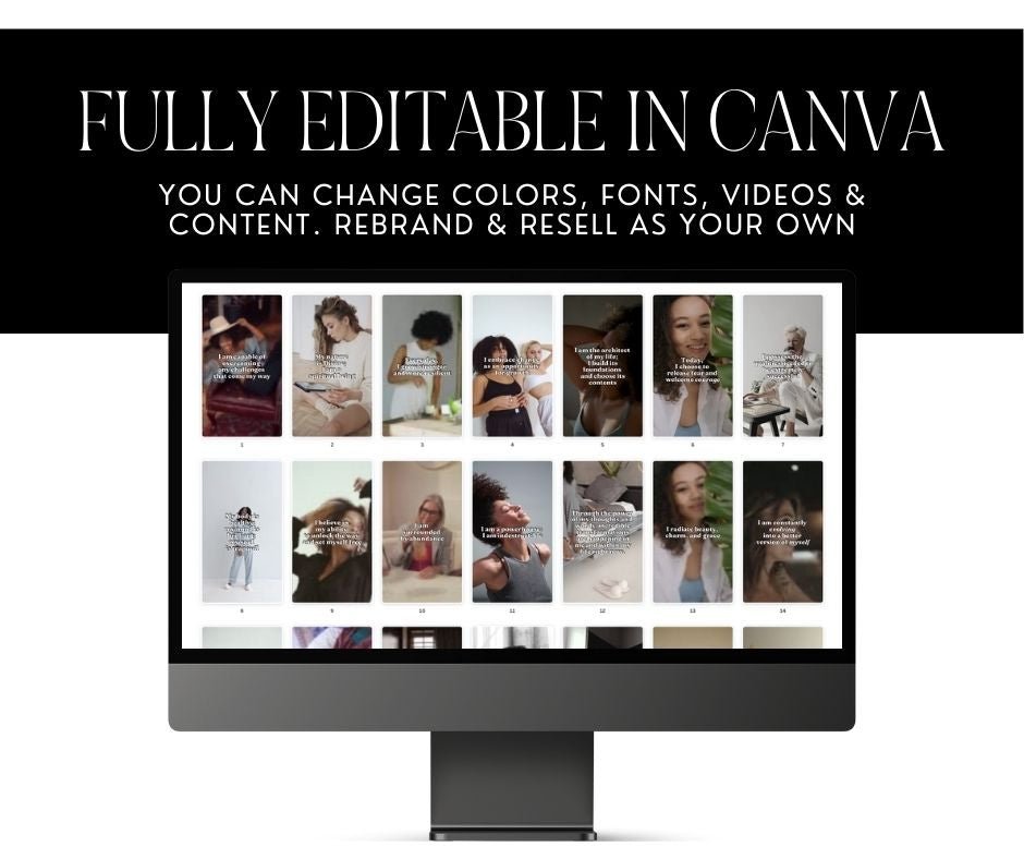 30 Affirmation Reels for Positive Change – Editable Canva Templates with MRR & PLR Resell Rights - Boundless PLR
