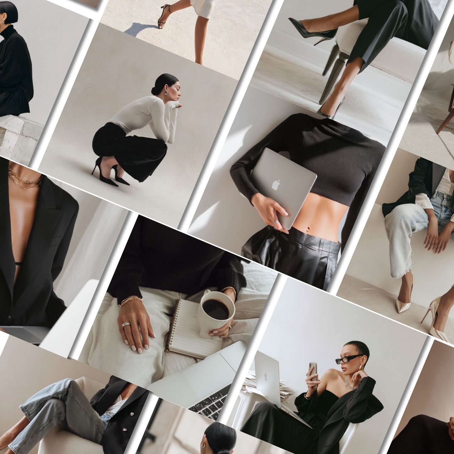 60 Aesthetic Faceless Marketing Stock Photos | Elegant Noir Editorial Collection | MRR & PLR Resell Rights