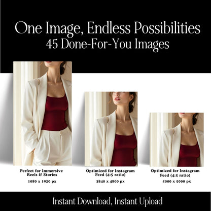 Luxury Feminine Branding Stock Photos | 100+ Neutral Aesthetic Images for Canva | MRR & PLR Faceless Marketing Content Bank Boundless PLR