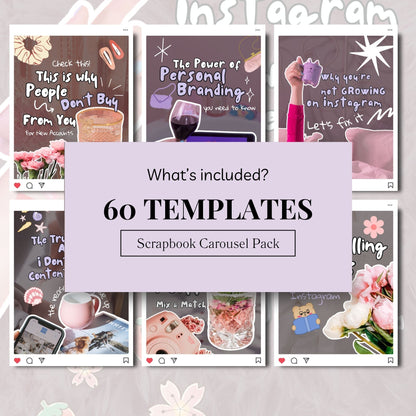 Instagram Carousel Cover Templates Bundle – 60 Canva Hook Slides | MRR + PLR (4:5) Boundless PLR