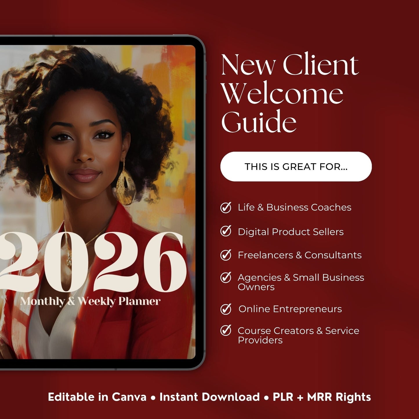 2026 Canva Editable Planner | Monthly & Weekly Planner with PLR & MRR Resell Rights Boundless PLR