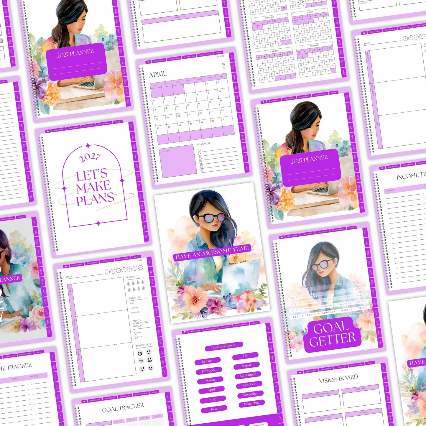2027 Digital Planner Template | Canva PLR + MRR