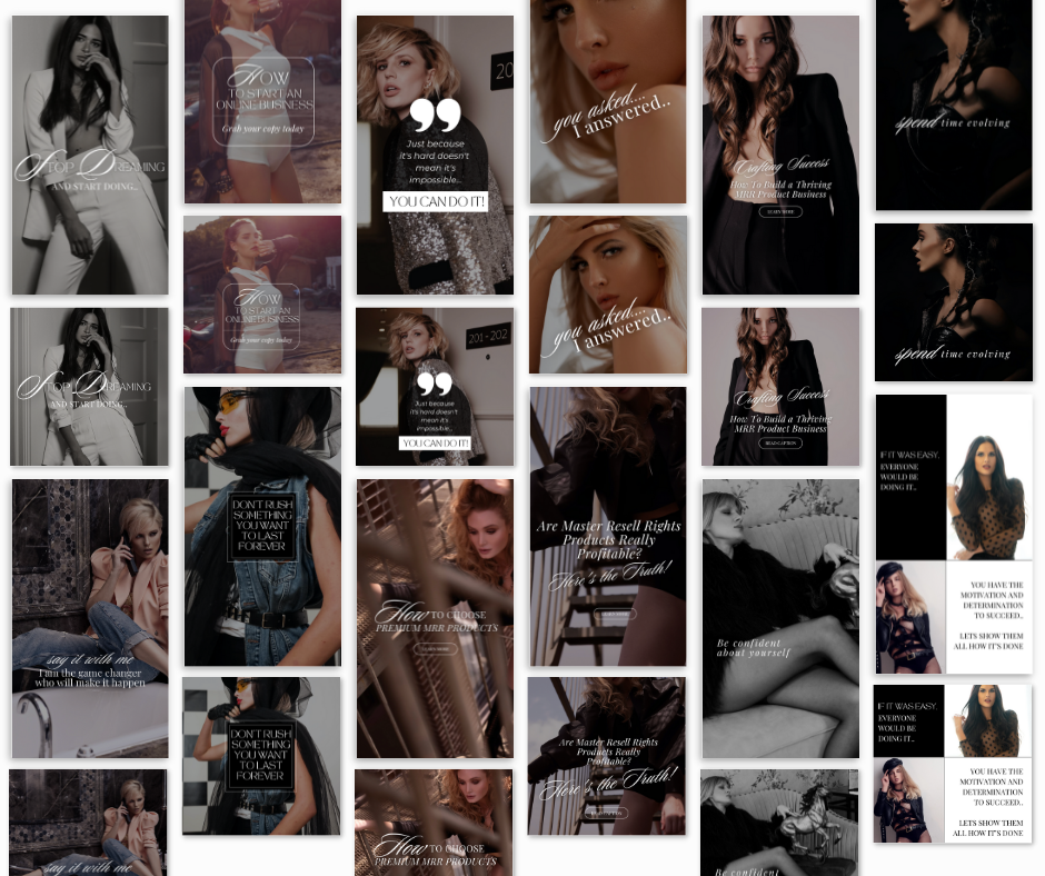Millie Bold Luxury Canva Social Media Templates | PLR + MRR