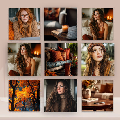 Rust & Tan Autumn Aesthetic Image Bundle (300) | Canva | MRR + PLR Resell Rights