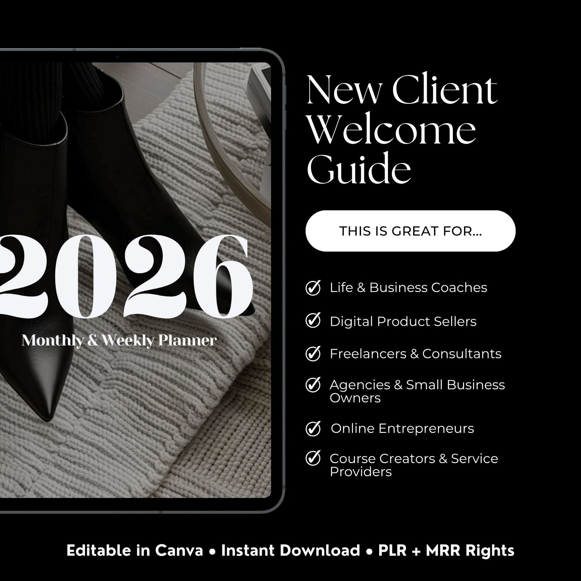 2026 Monthly & Weekly Planner | Canva Editable Template | PLR & MRR Resell Rights | Printable Digital Download (US Letter) Boundless PLR