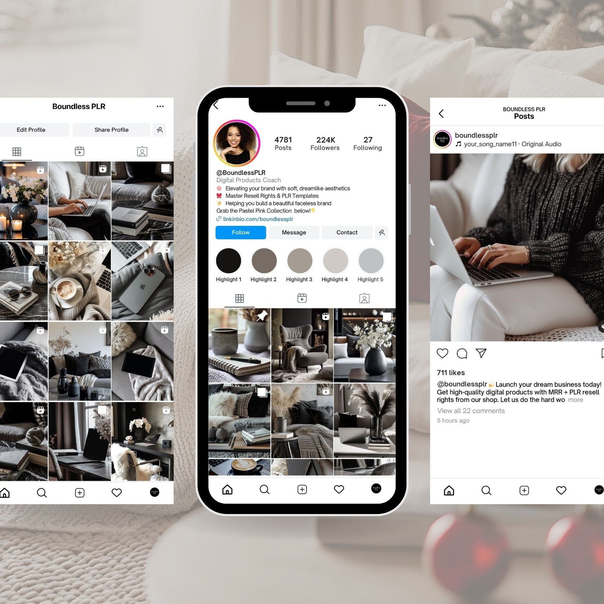 Black & Cream Stock Photos | 35 Moody Lifestyle Stock Images | MRR PLR Resell Rights Boundless PLR