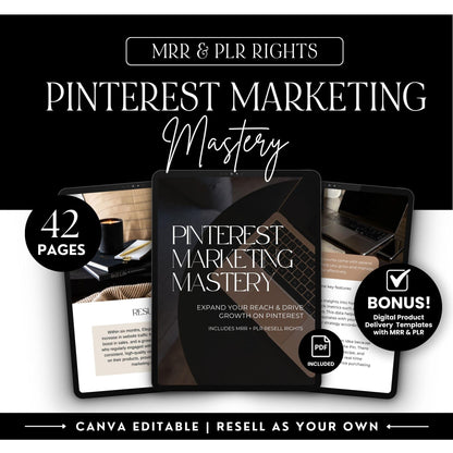 Pinterest Marketing Mastery | Editable PLR & MRR Digital Guide - Ebook | Guides - Boundless PLR