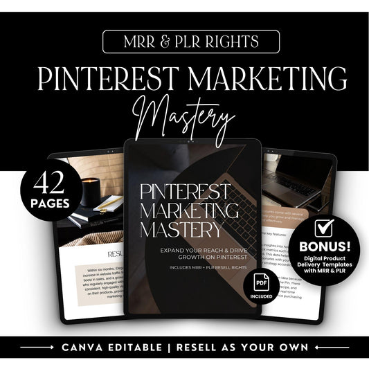 Pinterest Marketing Mastery | Editable PLR & MRR Digital Guide - Ebook | Guides - Boundless PLR