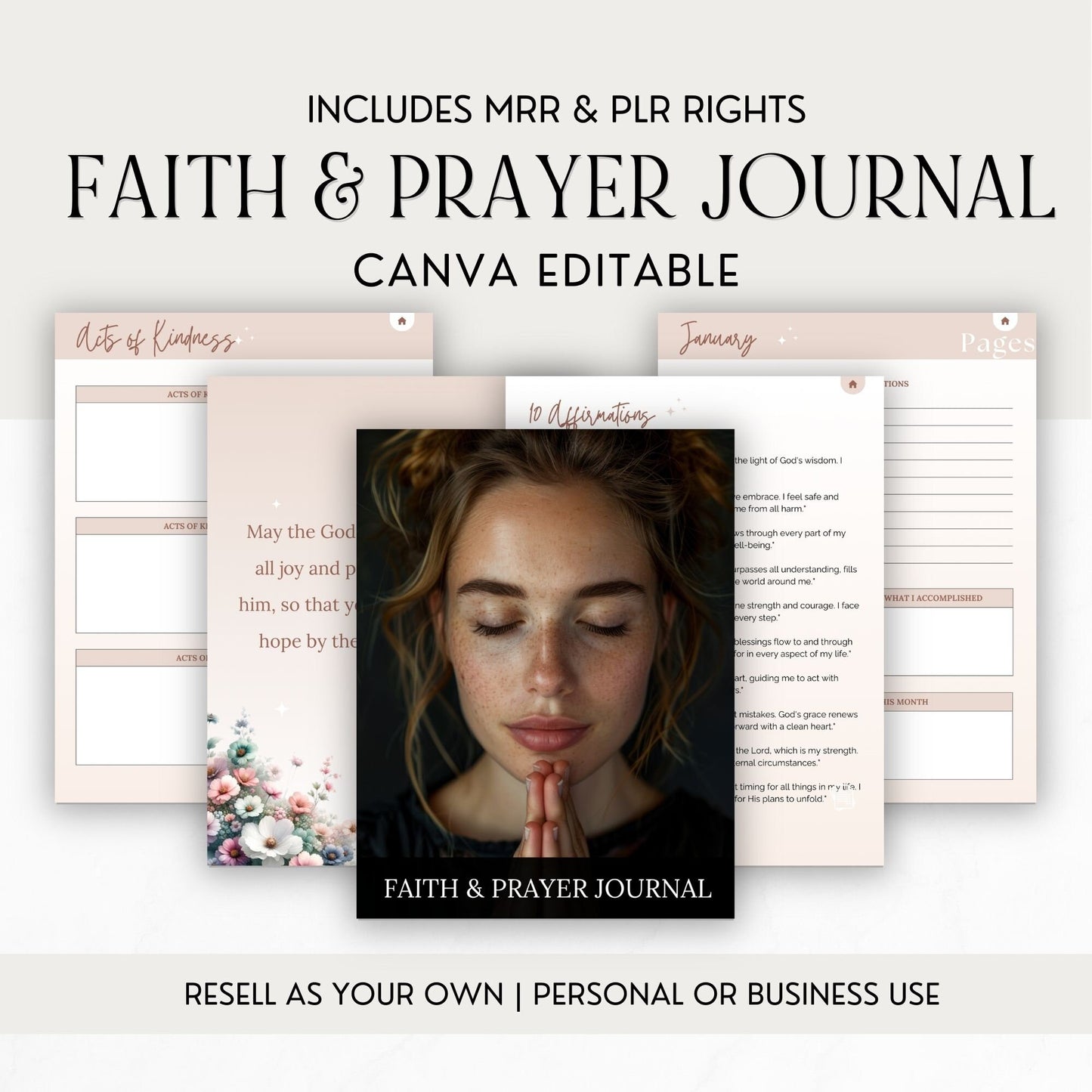 Faith & Prayer Journal | Digital Planner with MRR & PLR