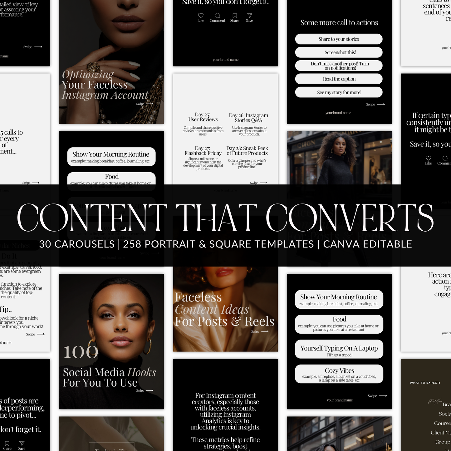 30 Days of Digital Marketing Canva Carousels — Editable Templates with PLR + MRR Boundless PLR