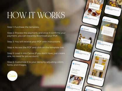 30 Yellow Instagram Templates Canva | PLR MRR Resell Rights | Social Media Posts | Digital Product Seller | 1080x1350 & 1080x1440 Boundless PLR