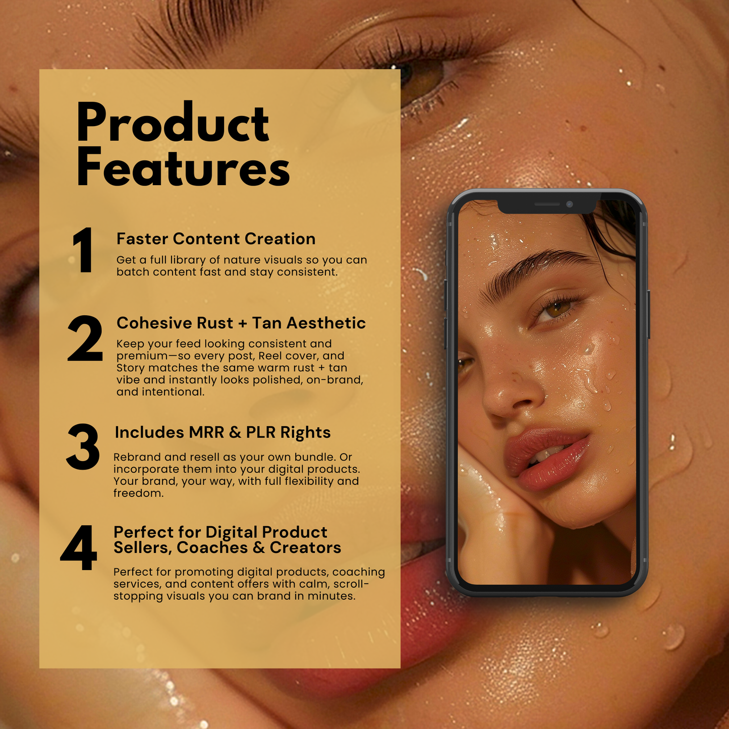 Golden Hour Skincare Image Bundle (90) | AI Stock Images & Photos | MRR + PLR Resell Rights