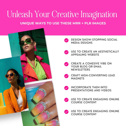 Neon Stock Photos | Editorial Branding Image Bundle (105) | MRR + PLR Boundless PLR