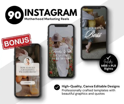 Motherhood Aesthetic Stock Photo & Content Bundle | PLR & MRR | AI Images + Reels + Canva Templates Boundless PLR