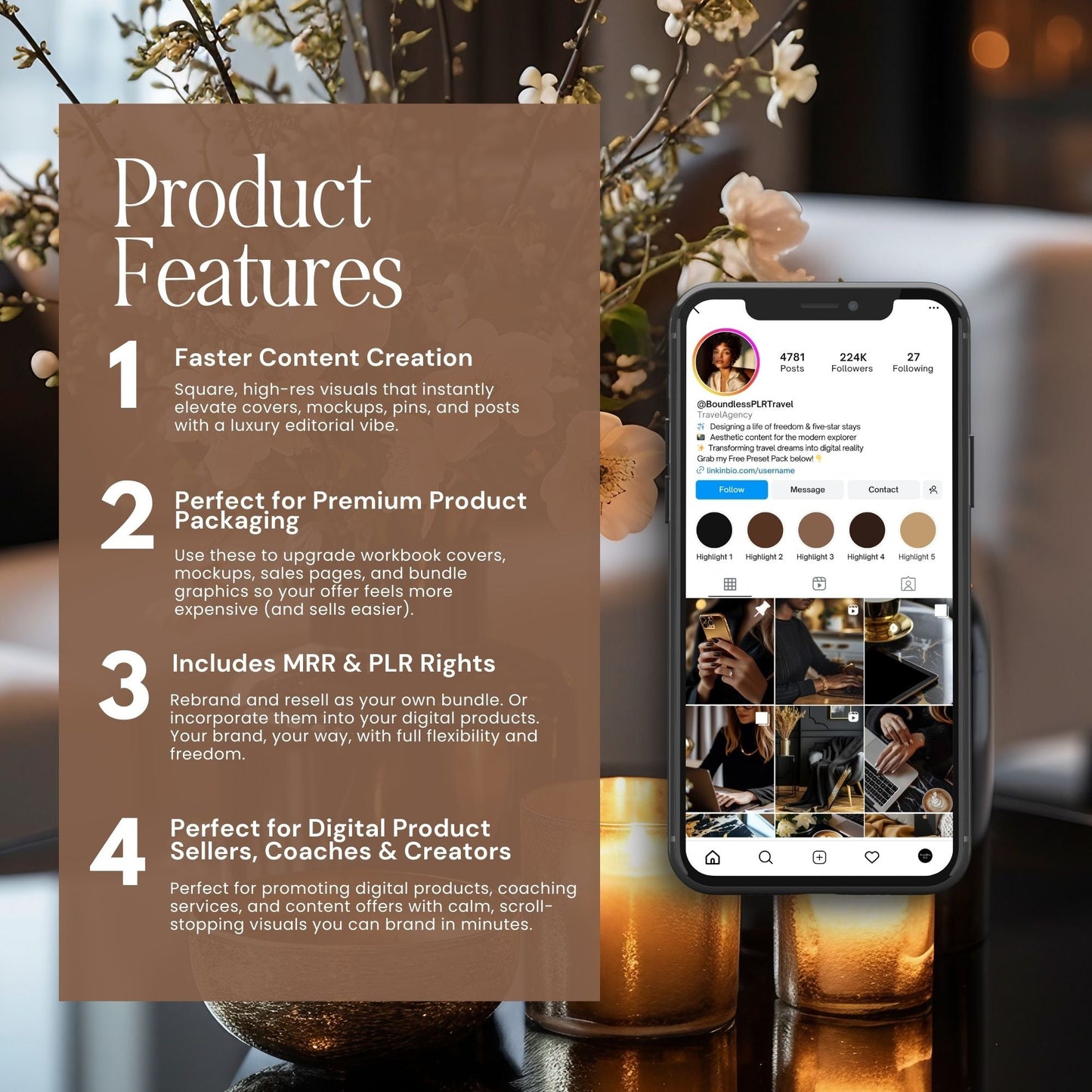 Black & Gold Luxury Collection: 45 AI Stock Images with MRR & PLR Boundless PLR