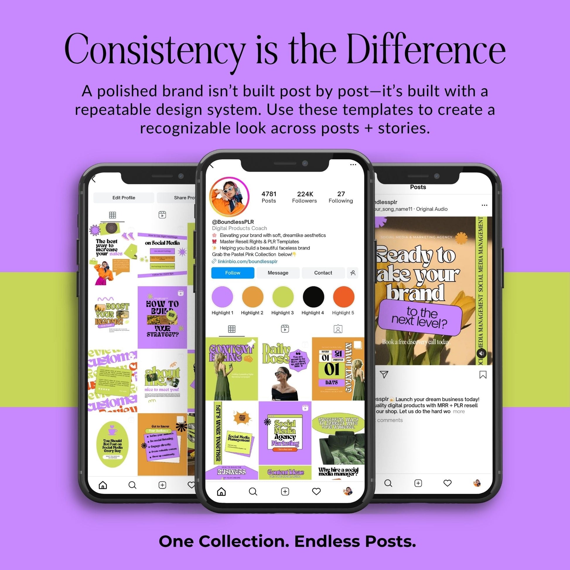 Scroll-Stopping Instagram Templates | 50 Canva Story Templates for Digital Marketers, Coaches & Social Media Managers Boundless PLR