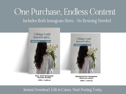 Instagram Templates Canva | PLR MRR Resell Rights | Social Media Templates | Marketing Coach | Blue White Aesthetic | 1080x1350 & 1080x1440 Boundless PLR