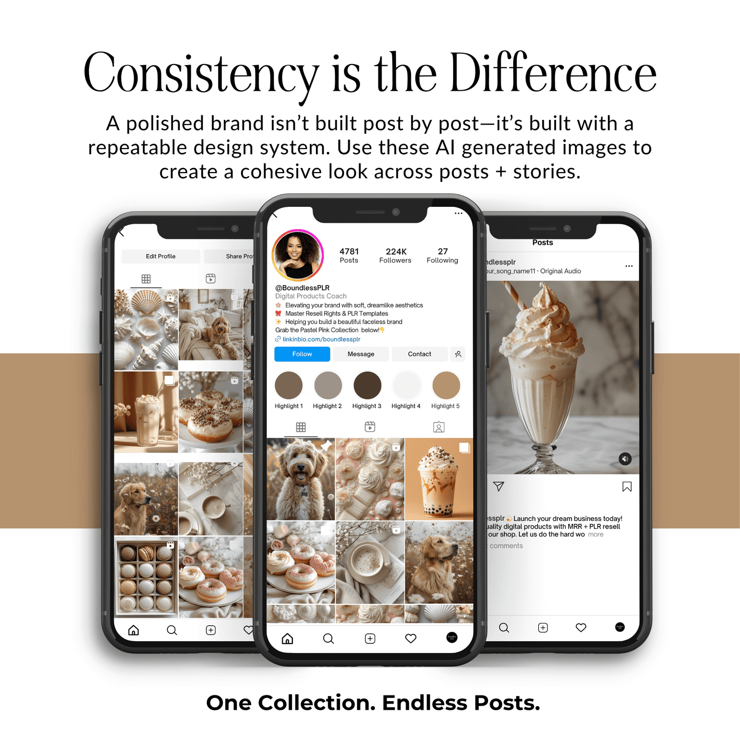 Cream & White AI Stock Image Collection | PLR & MRR Resell Rights