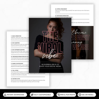 The Viral Vibe: 50 Social Media Strategies | PLR & MRR Digital Guide