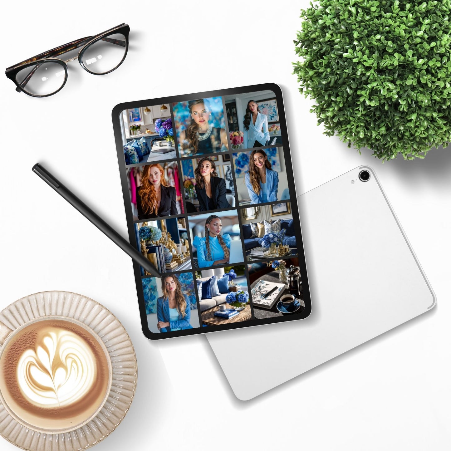 Blue Aesthetic Stock Photos Bundle | 3 Sizes (Square, Portrait, Story) | PLR + MRR