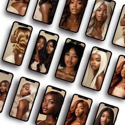 Melanin Hair Stock Photos — 100 Luxury Hairstyle Images | PLR MRR Resell Rights | Faceless Marketing | Black Women Beauty Bundle Boundless PLR