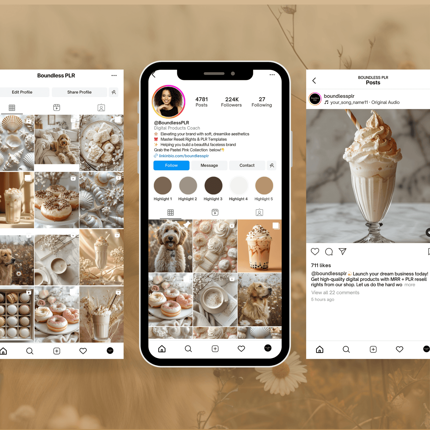 Cream & White AI Stock Image Collection | PLR & MRR Resell Rights