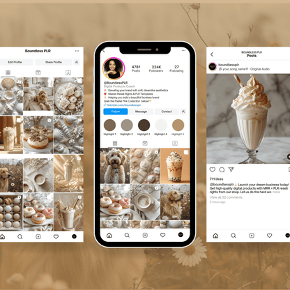 Cream & White AI Stock Image Collection | PLR & MRR Resell Rights