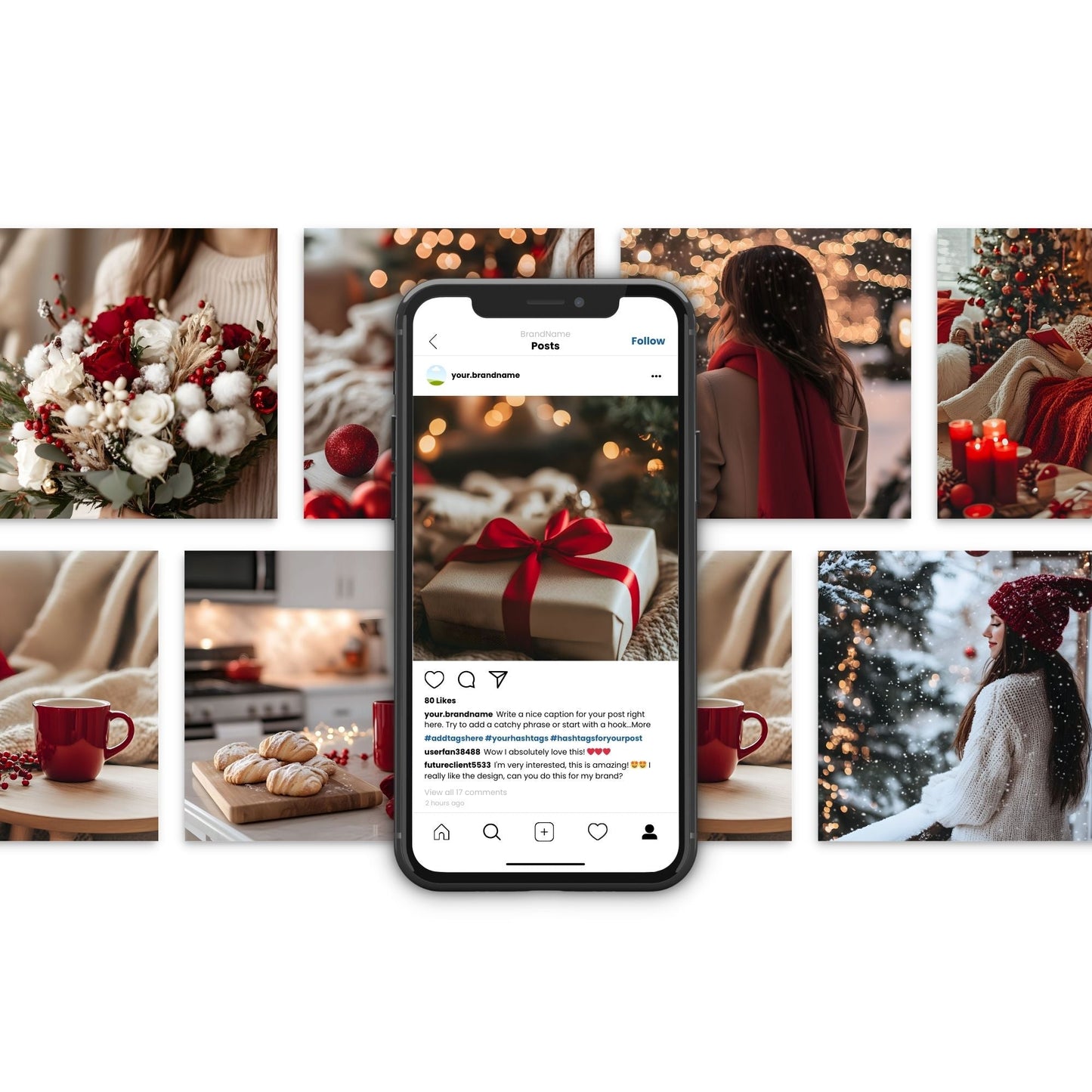 Cozy Christmas Images, Aesthetic Stock Photo Bundle, 100 Red & Beige Photos, Master Resell Rights, PLR Digital Product Boundless PLR
