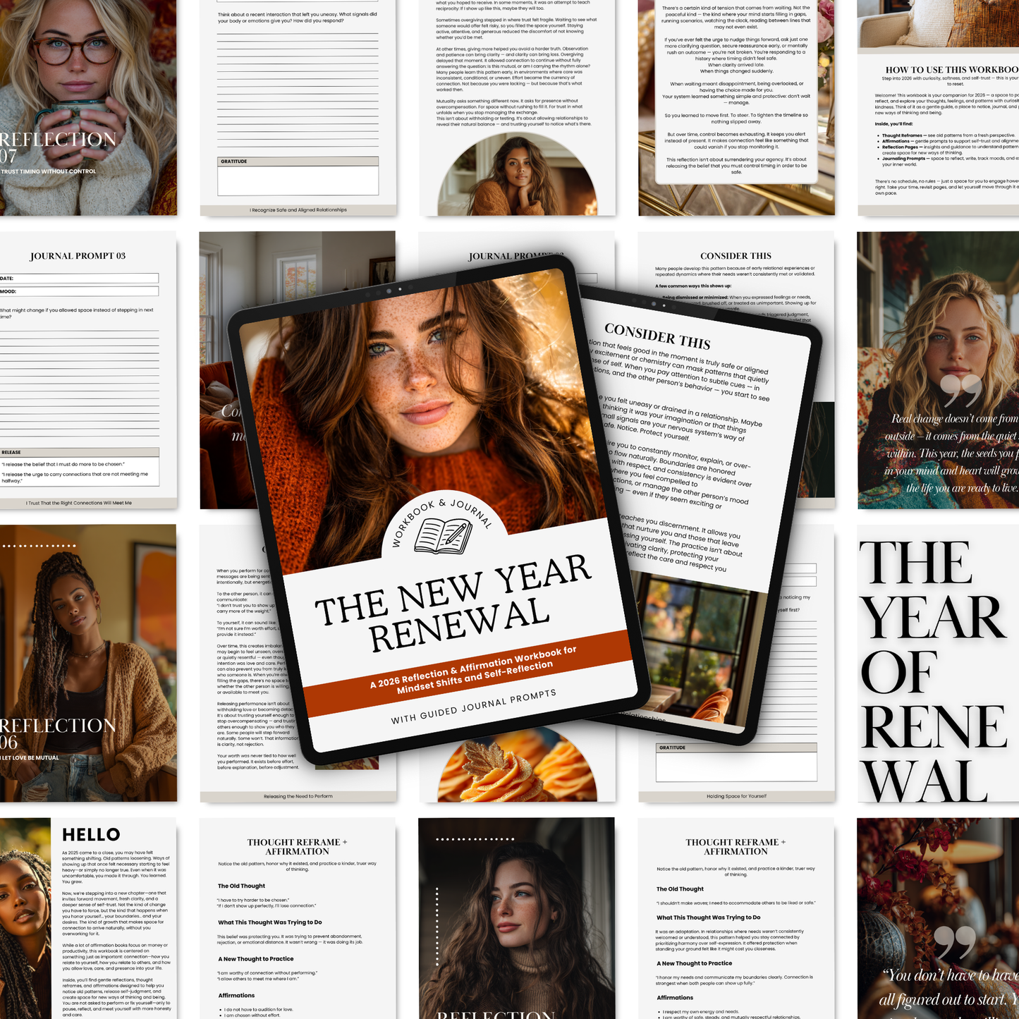 New Years Journal | 2026 New Year Renewal Workbook & Journal | PLR + MRR Resell Rights | Canva Editable