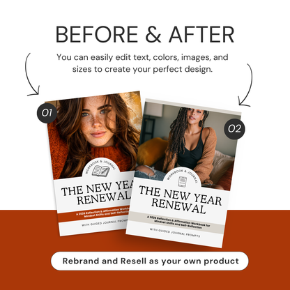 New Years Journal | 2026 New Year Renewal Workbook & Journal | PLR + MRR Resell Rights | Canva Editable
