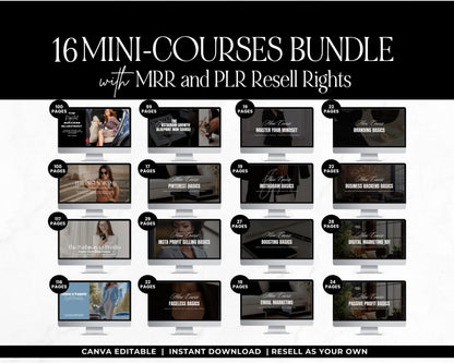 Digital Marketing 16 Mini-Courses Bundle with MRR & PLR | Videos with Resell Rights | Passive Income, Email Marketing, Social Media & Branding Boundless PLR