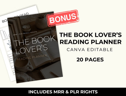 Book Tracker & Reading Log — Google Sheets Spreadsheet with PLR & MRR Resell Rights