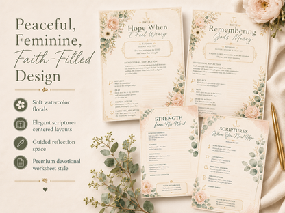 Rooted in Hope Prayer Journal — Printable Christian Devotional & Bible Study Planner for Women