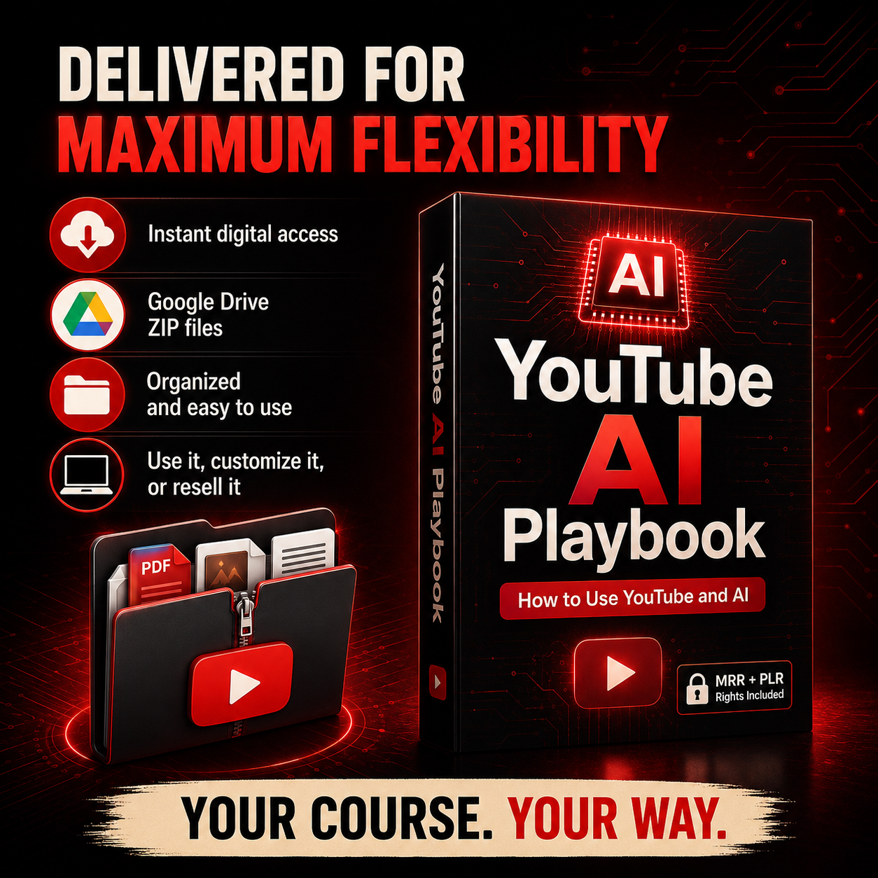YouTube AI Training Course with MRR & PLR Rights | MRR Courses | YouTube AI Playbook
